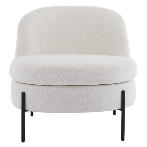 Fauteuil en tissu bouclé beige - Vianney