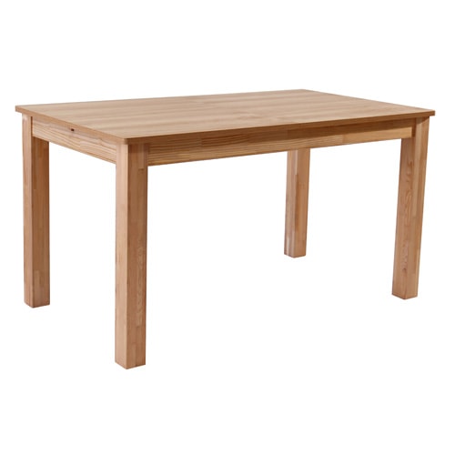 Table à manger extensible effet bois, piètement bois 140/180 cm - Lexi