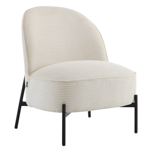 Fauteuil en velours côtelé beige - Basile