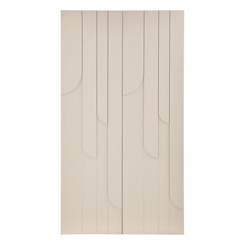 Buffet haut 2 portes en bois FSC beige 110 cm - Rain