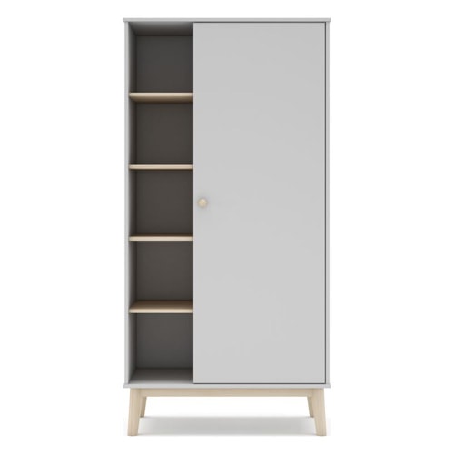 Armoire enfant 1 porte en bois blanc 90 cm - Elise