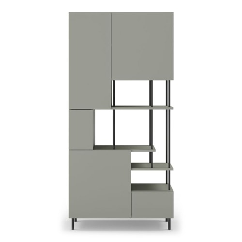 Blibliothèque 5 portes vert H175 cm - Lise