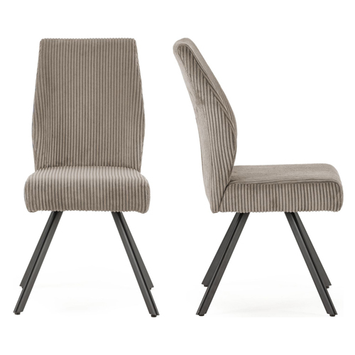 Lot de 4 chaises en velours côtelé gris clair - Lagom