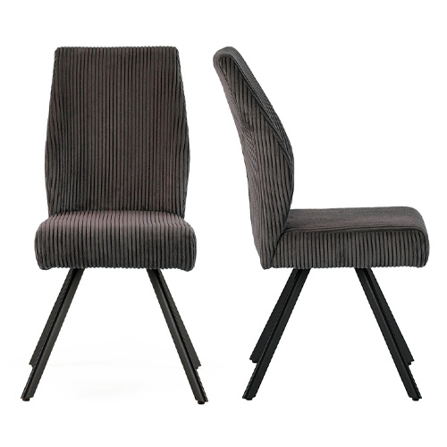 Lot de 2 chaises en velours côtelé foncé - Lagom