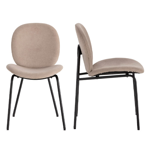 Lot de 2 chaises en tissu beige - Boreal