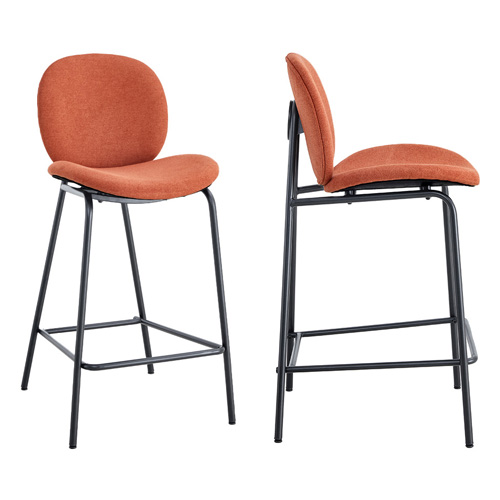 Lot de 2 tabourets de bar en tissu rouille - Boreal