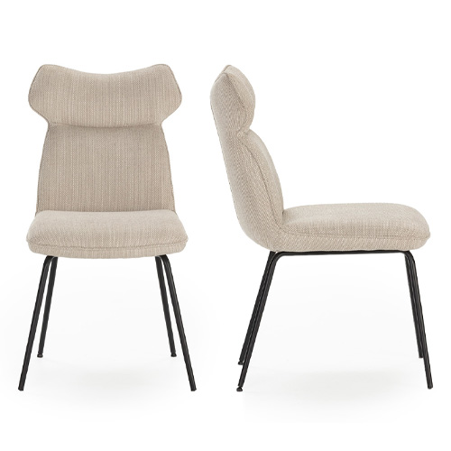 Lot de 2 chaises en tissu beige - Iconic
