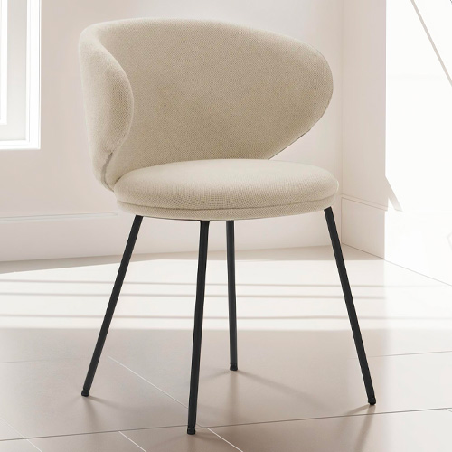 Lot de 2 chaises en tissu beige - Cocoon