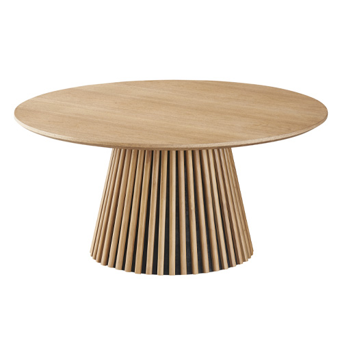 Table basse ronde en bois piètement cannelé - 80 cm - Ada