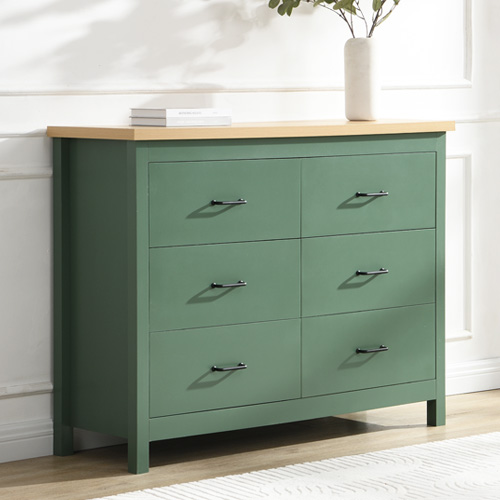 Commode 6 titoirs verte 120 cm - Sana