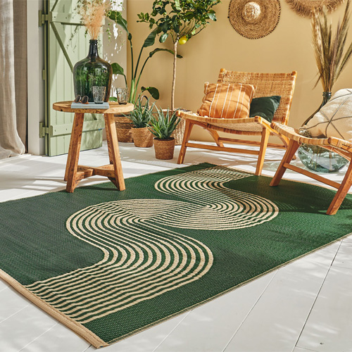 Tapis d’extérieur motif vague vert 180x280 cm - Verona