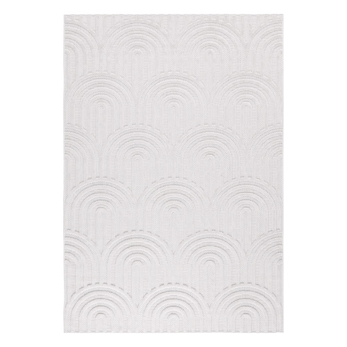 Tapis motif arc de cercle blanc 120x160 cm - Nivara