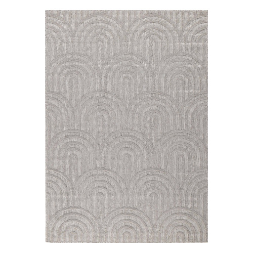 Tapis motif arc de cercle gris 200x290 cm - Nivara