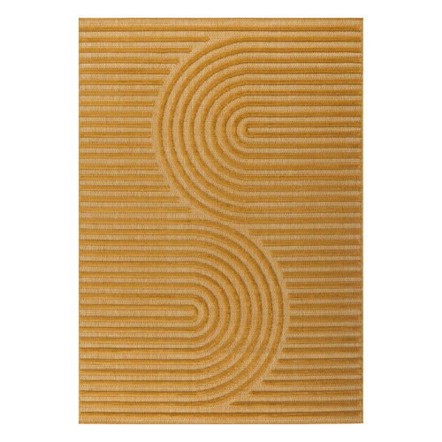 Tapis arc de cercle jaune 200x290 cm - Quinn