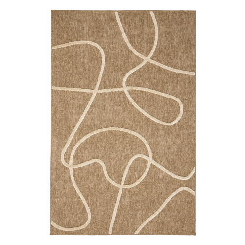 Tapis motif géométrique blanc et naturel 80x150 - Sloane