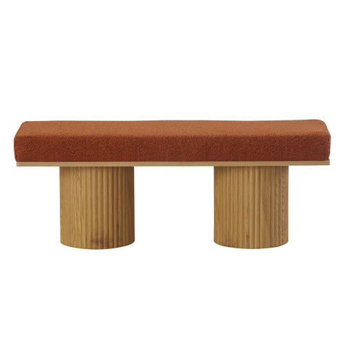 Banc en tissu bouclé rouille - Mahe
