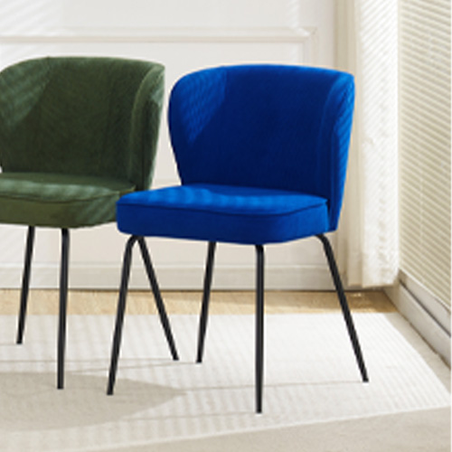 Lot de 2 chaises en velours côtelé bleu électrique - Tara