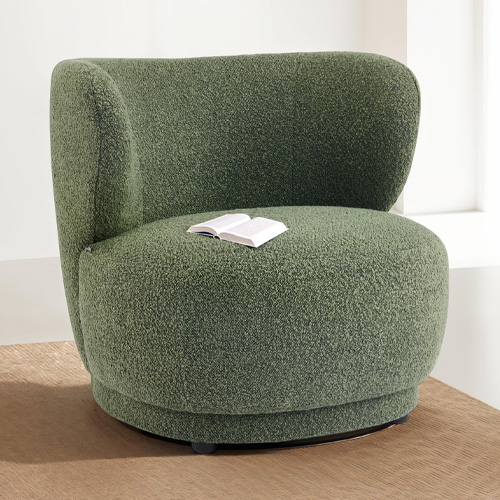 Fauteuil en tissu bouclette vert - Ester