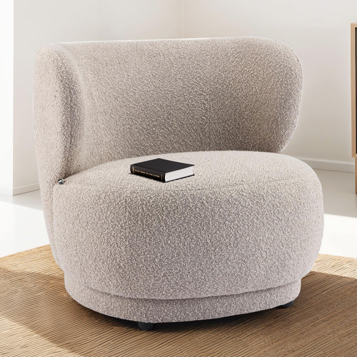 Fauteuil en tissu bouclette taupe - Ester