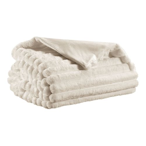 Plaid blanc neige 130 x 160 - Alice