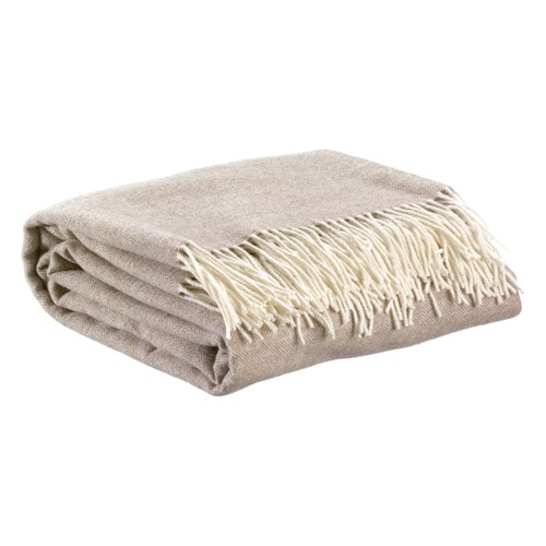 Plaid en laine naturel 130 x 190 - Carina