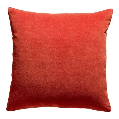 Coussin en velours orange marmelade 45 x 45 cm - Elise