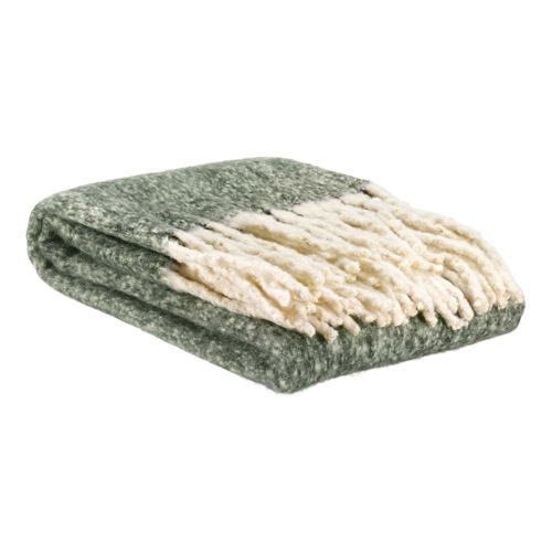 Plaid vert olive 130 x 160 cm - Isabel