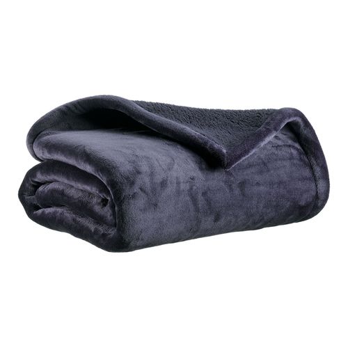 Plaid doux bleu marine 130 x 160 cm - Michka