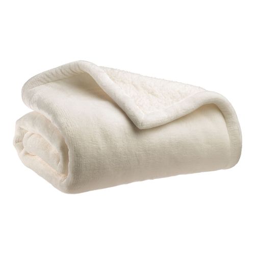 Maxi plaid doux blanc neige 180 x 220 cm - Michka