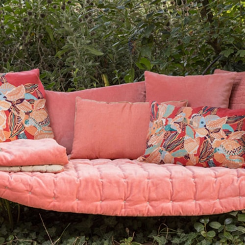 Coussin en lin pêche orange 40 x 65 cm - Zeff Celeste