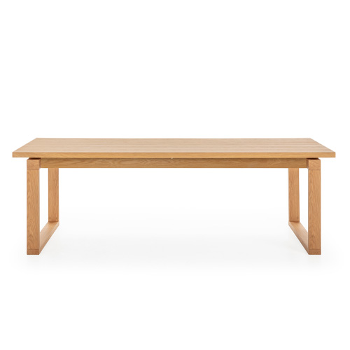 Table à manger rectangulaire en bois, piètement couleur chêne, 220 cm - Line