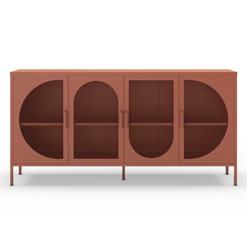 Buffet 4 portes en métal terracotta 160 cm - Inoa