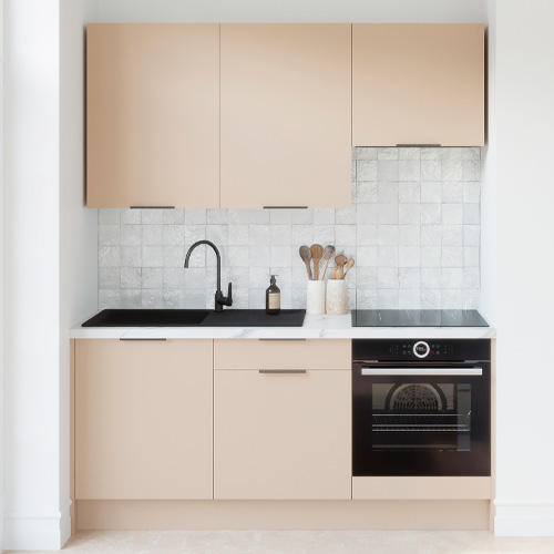 Ensemble de 6 meubles de cuisine - L. 185 cm - beige cachemire - Luzia