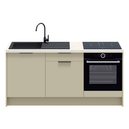 Meubles bas de cuisine - L. 185 cm - vert sauge - Luzia