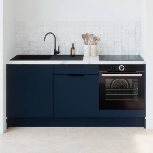 Meubles bas de cuisine - L. 185 cm - bleu marine - Luzia