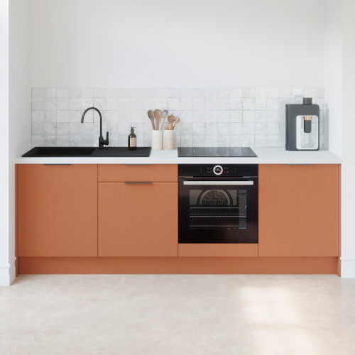 Meubles bas de cuisine - L. 245 cm - terracotta - Luzia