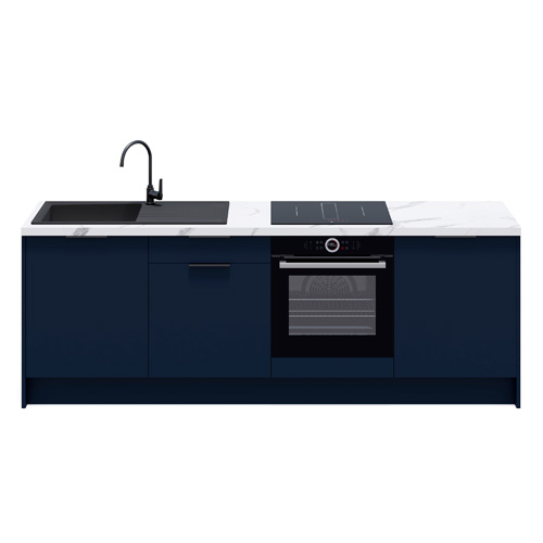 Meubles bas de cuisine - L. 245 cm - bleu marine - Luzia