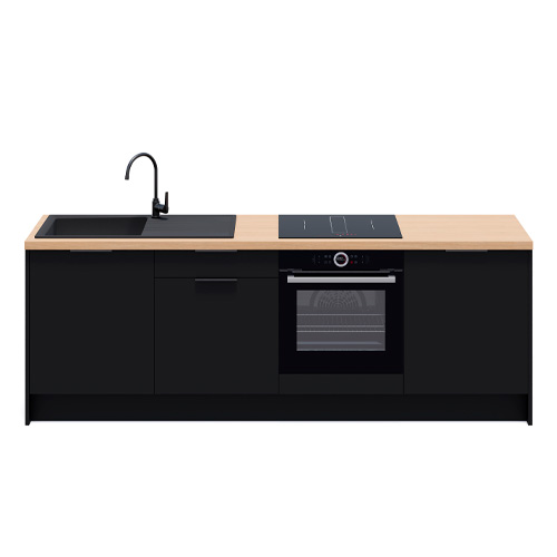 Meubles bas de cuisine - L. 245 cm - noir - Luzia