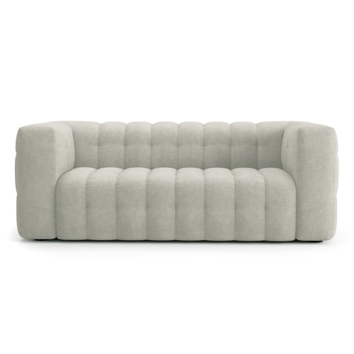 Canapé 3 places en tissu chenille beige - Cester