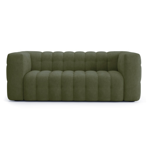 Canapé 3 places en tissu chenille vert olive - Cester