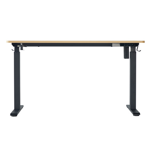 Bureau assis-debout électrique réglable 72-120 cm avec ports USB - effet bois - Up&Down