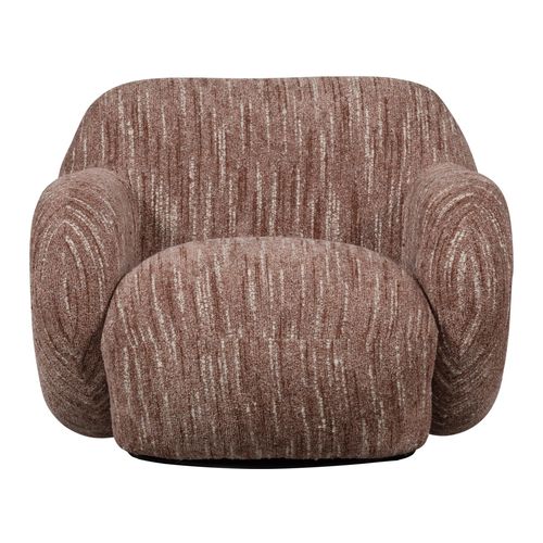 Fauteuil pivotant en tissu chenille vieux rose - Folke