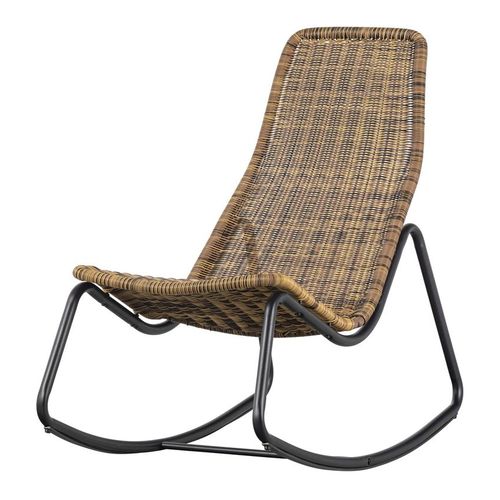 Chaise à bascule d'extérieur en rotin imperméable - Tom