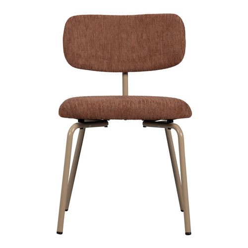 Chaise de salle à manger moderne en tissu tissé marron - Travis
