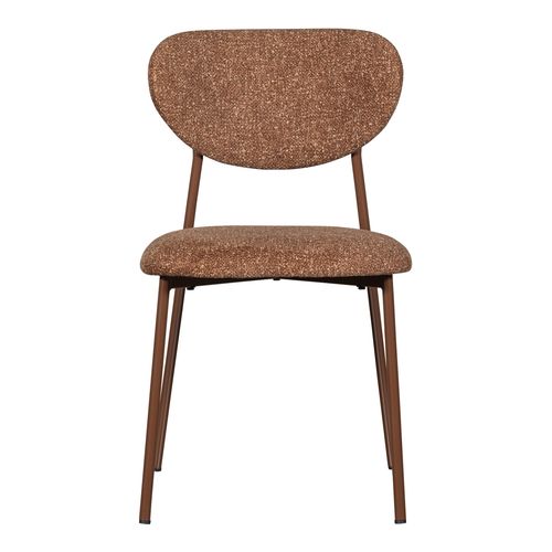 Chaise de salle à manger en tissu tissé marron - Valor