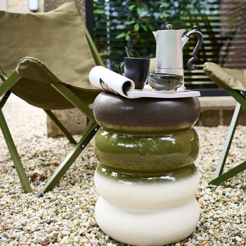 Table d’appoint en céramique émaillée – Ø 34 cm - Bulb