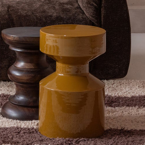 Table d’appoint en métal brillant – 30 cm - Ferry