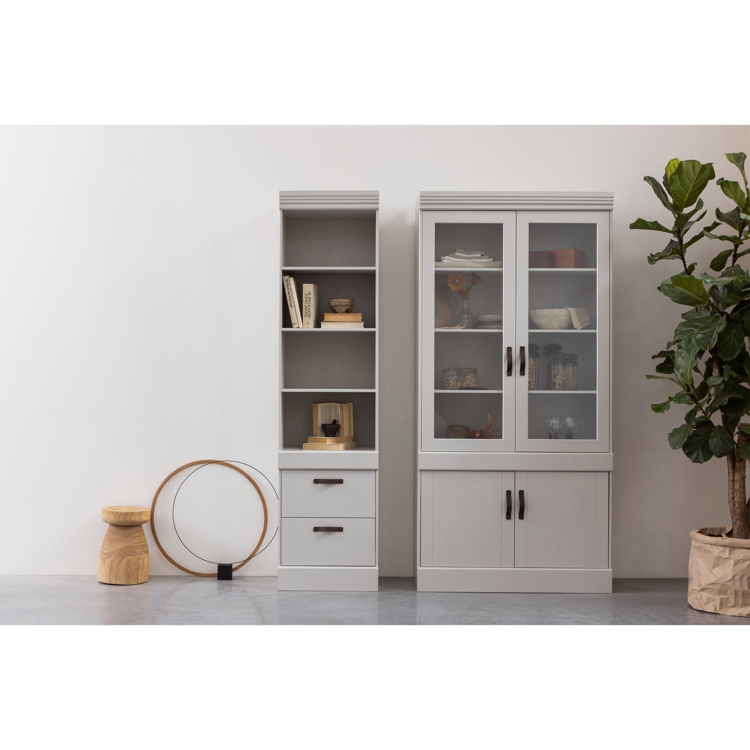 Tabouret en bois naturel de paulownia style brut - Bink