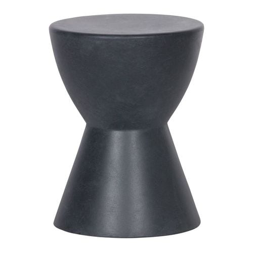 Tabouret design sablier en fibre de terre cuite aspect béton - Dover