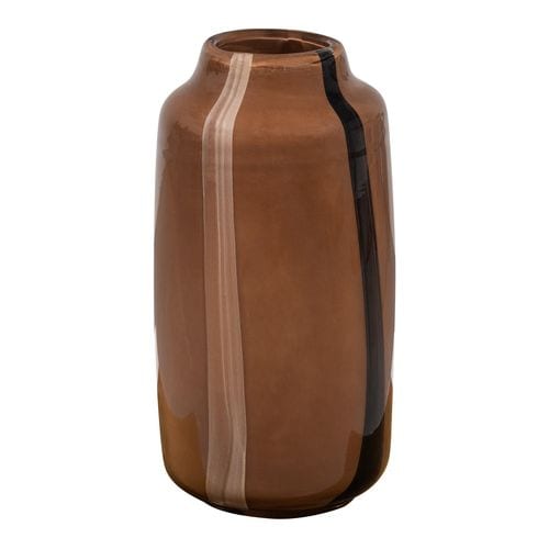 Vase en verre brun à rayures - Selena